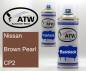 Preview: Nissan, Brown Pearl, CP2: 400ml Sprühdose + 400ml Klarlack - Set, von ATW Autoteile West.